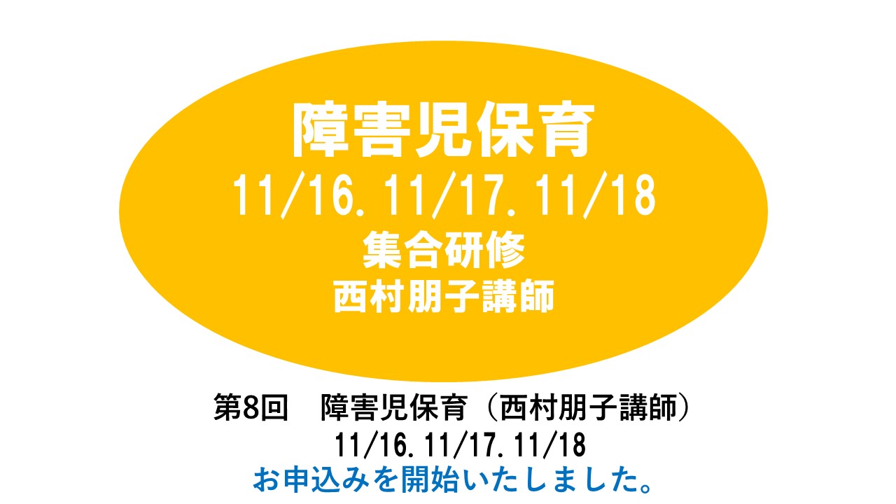 【11月】第七回　障害児保育　※集合研修　2024年度